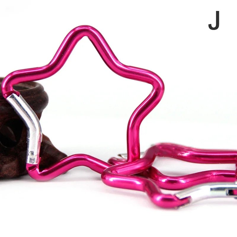 Star Shaped Aluminum Carabiner Keychain for Outdoor Adventures - silverfoxgoods